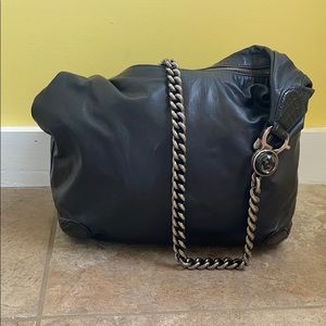 GUCCI Black leather HOBO bag